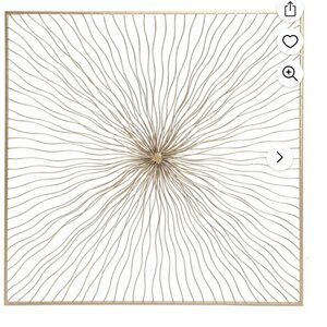 ISO LuxenHome Gold Abstract Flower Square Metal Wall Decor